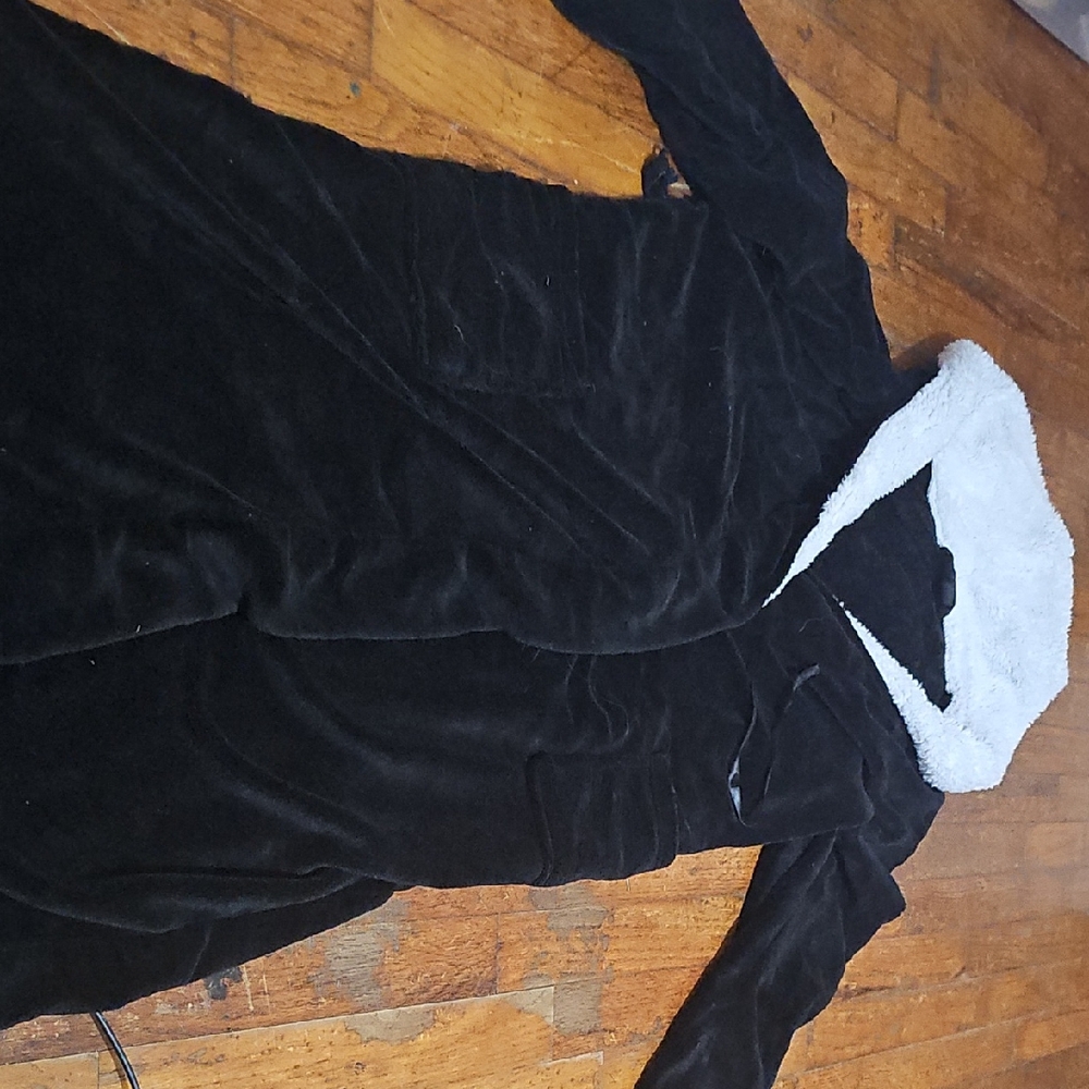 Black Coat with White Fur Lining